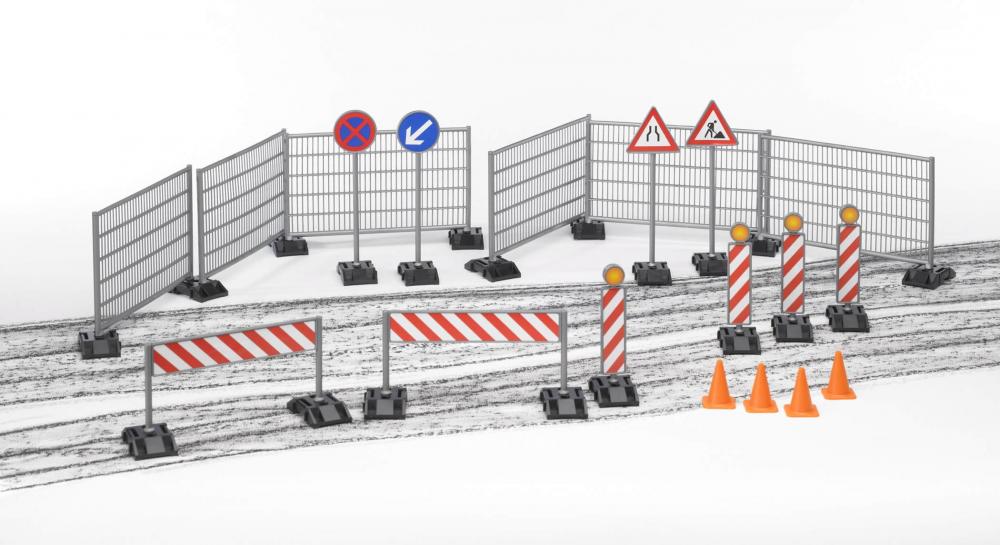 Bruder Zubehör Baustelle bworld Zubehör Baustellenset: Zäune, Schilder und Pylonen 62007