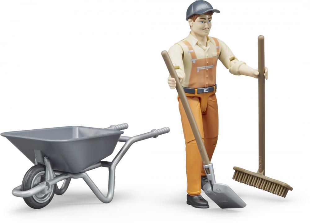 Bruder Spielfiguren Set Nutzfahrzeug bworld Kommunalarbeiter 62130