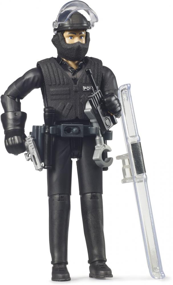 Bruder Spielfigur Einsatzfahrzeuge bworld Polizist Spezialkräfte mit Ausrüstung 62151