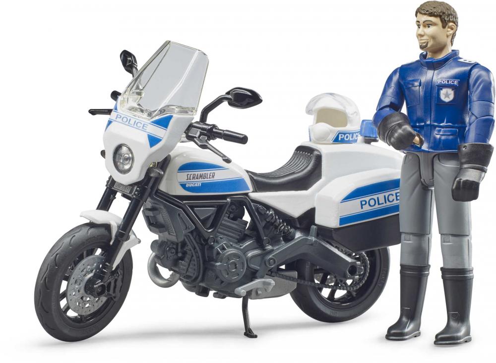 Bruder Spielfiguren Set bworld Einsatzfahrzeuge Scrambler Ducati Polizeimotorrad und Polizist 62731