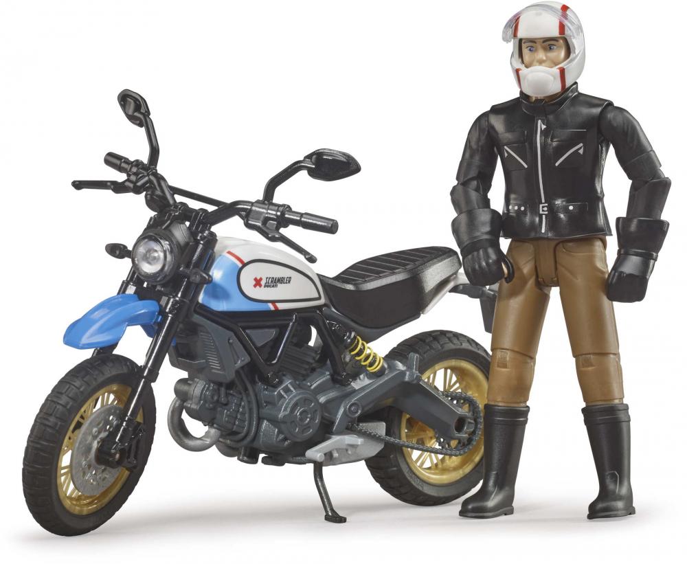 Bruder Spielfiguren Set Freizeit bworld Scrambler Ducati Desert Sled mit Fahrer 63051