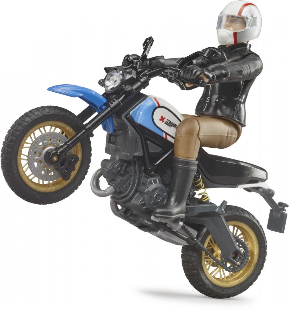 Bruder Spielfiguren Set Freizeit bworld Scrambler Ducati Desert Sled mit Fahrer 63051