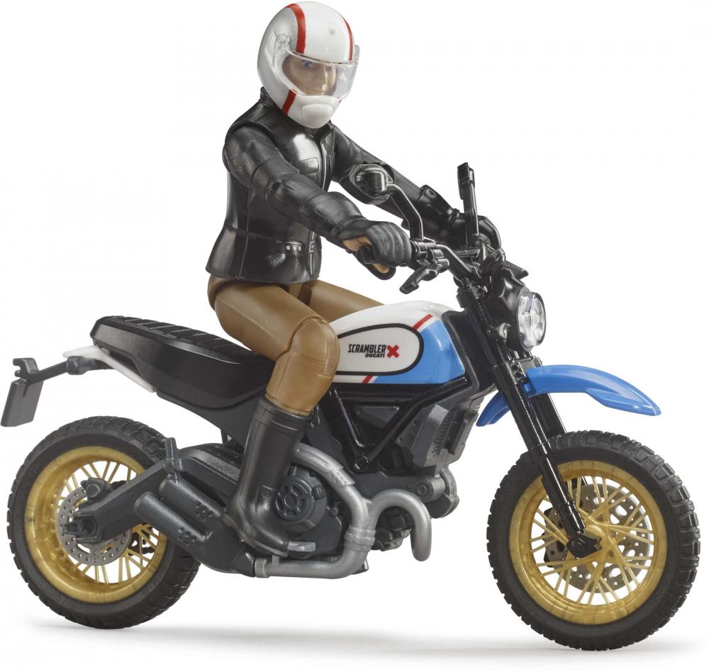 Bruder Spielfiguren Set Freizeit bworld Scrambler Ducati Desert Sled mit Fahrer 63051