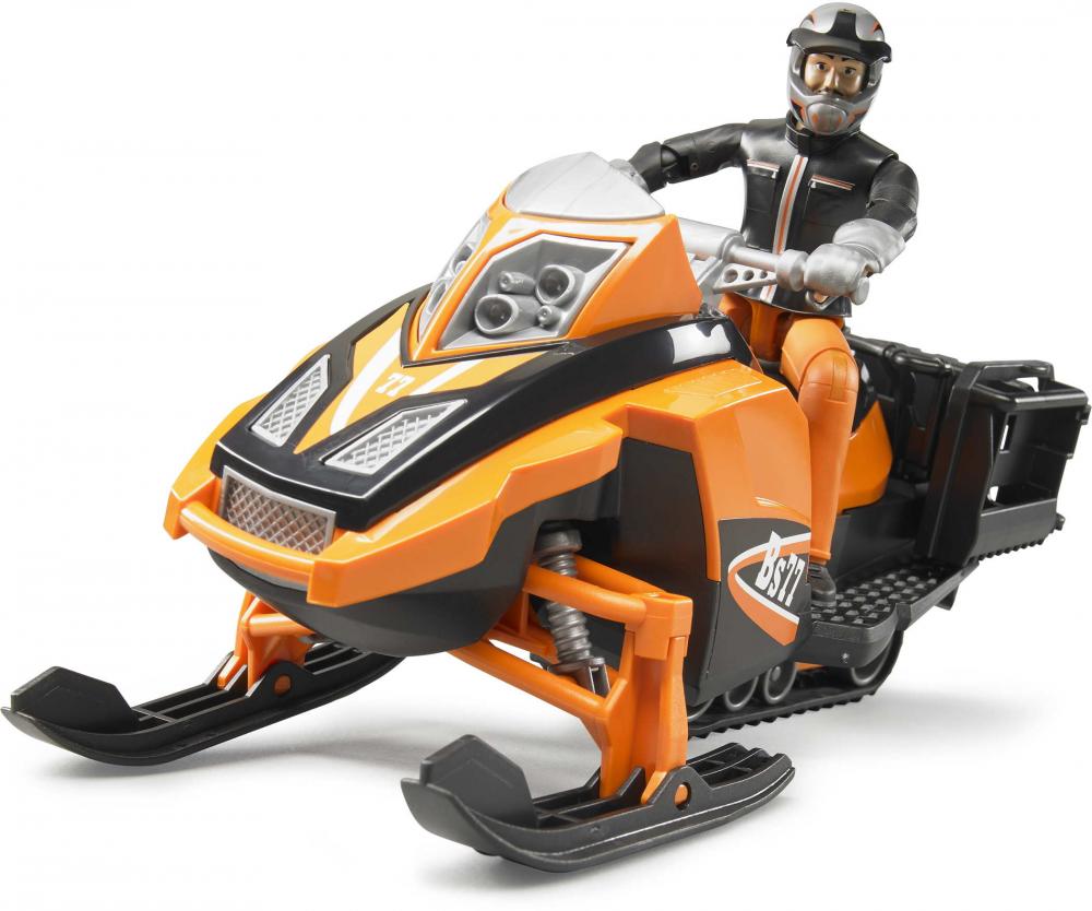 Bruder Spielfiguren Set Freizeit bworld Snowmobil mit Fahrer + Ausstattung 63101