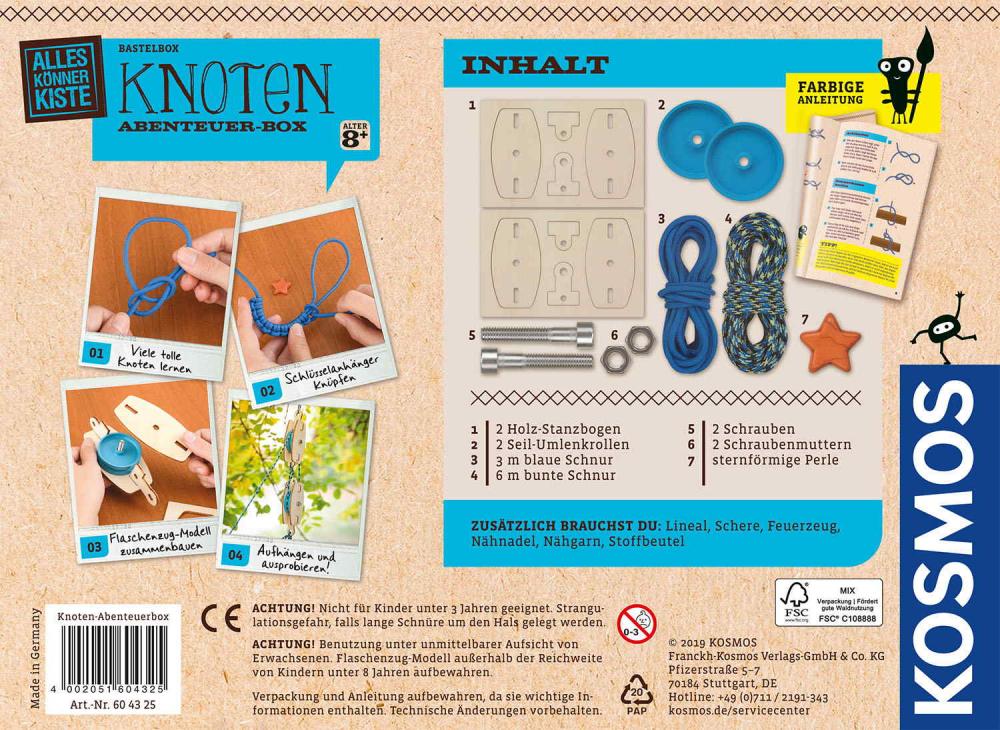 Kosmos Spielzeug Kreativität Basteln Knoten Abenteuer-Box 604325