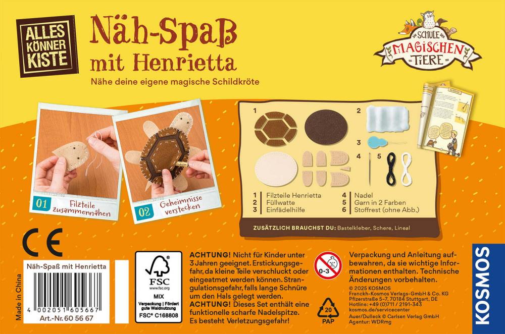 Kosmos Spielzeug Kreativität Basteln Die Schule der magischen Tiere Nähspaß mit Henrietta 605667