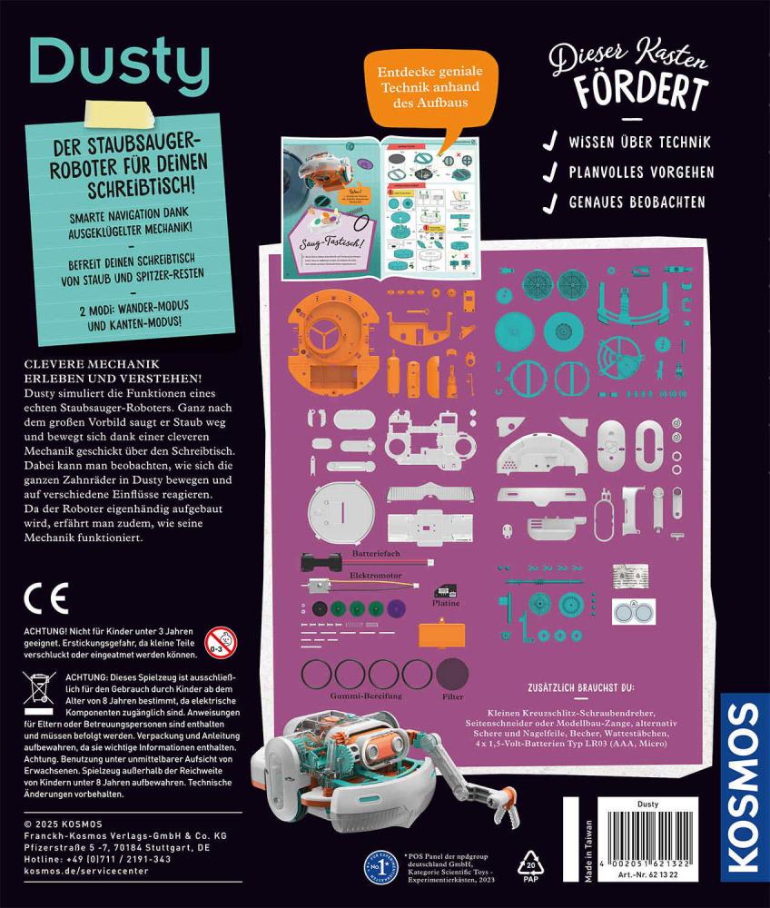 Kosmos Experimentieren Roboter Dusty - Dein saugstarker Robo-Helfer 621322