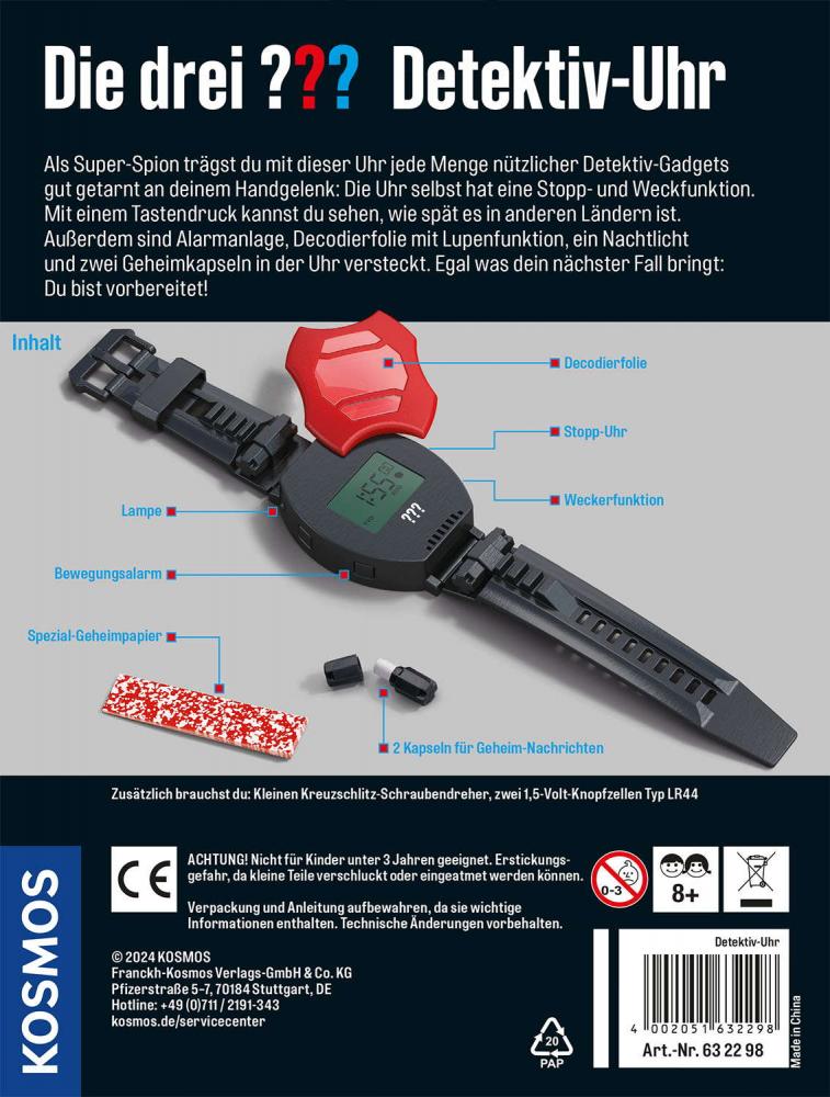 Kosmos Spielzeug Rollenspiel Detektiv Die drei ??? Detektiv-Uhr 632298