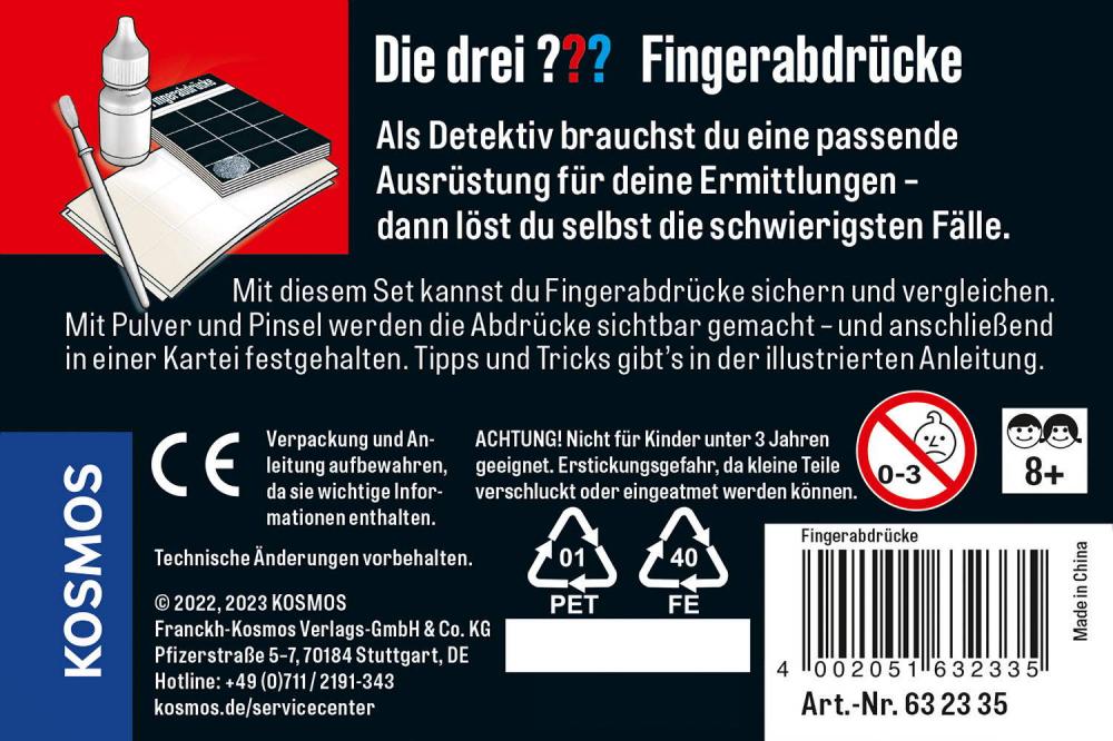 Kosmos Spielzeug Rollenspiel Detektiv Die drei ??? Fingerabdrücke 632335