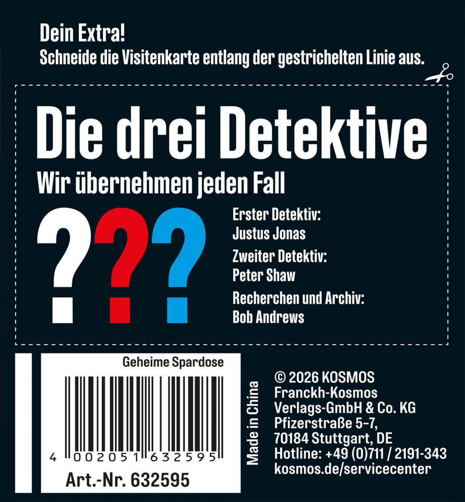 Kosmos Spielzeug Rollenspiel Detektiv Die drei ??? Geheime Spardose 632595