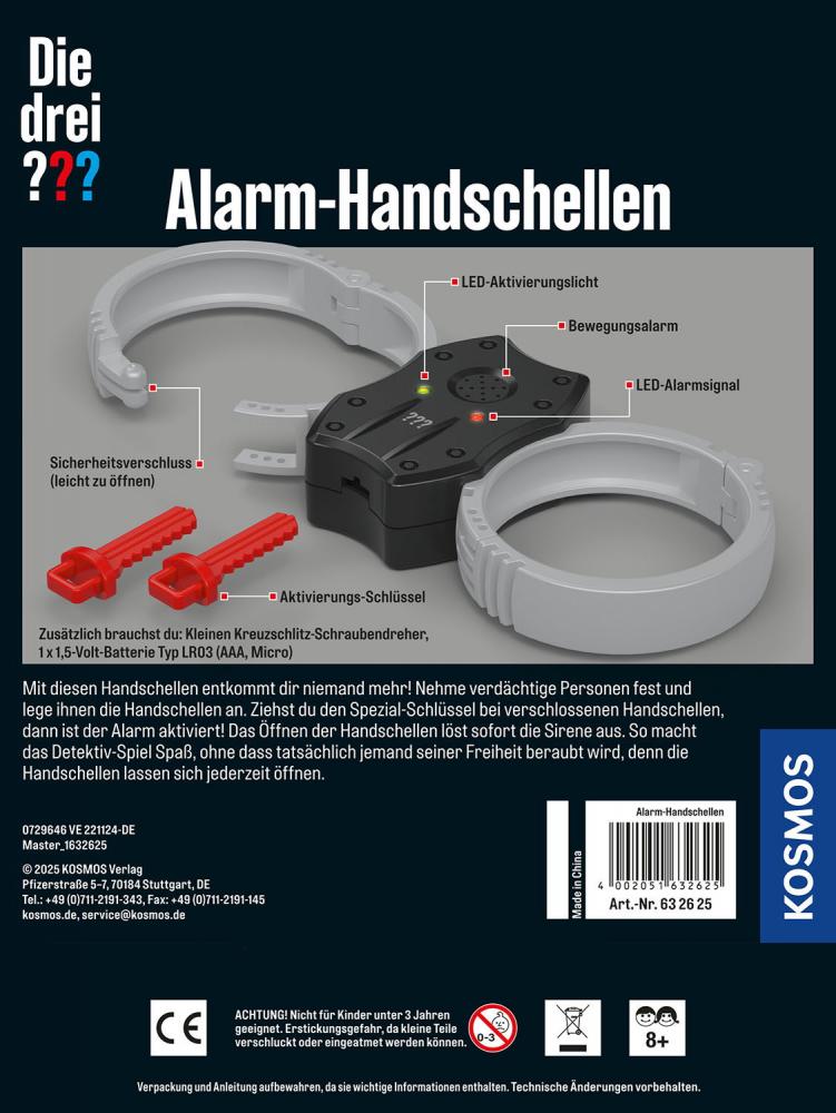 Kosmos Spielzeug Rollenspiel Detektiv Die drei ??? Alarm-Handschellen 632625