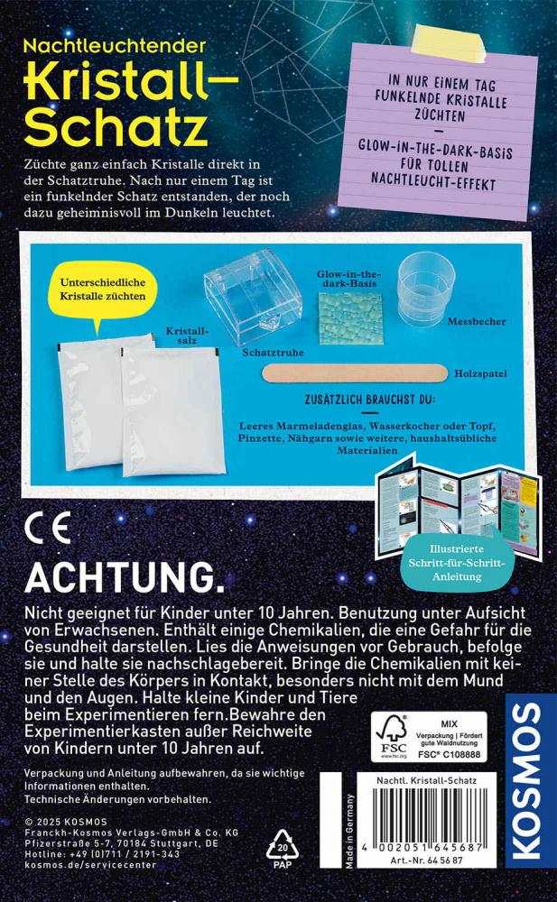 Kosmos Experimentieren Kristalle & Mineralien Nachtleuchtender Kristall-Schatz 645687
