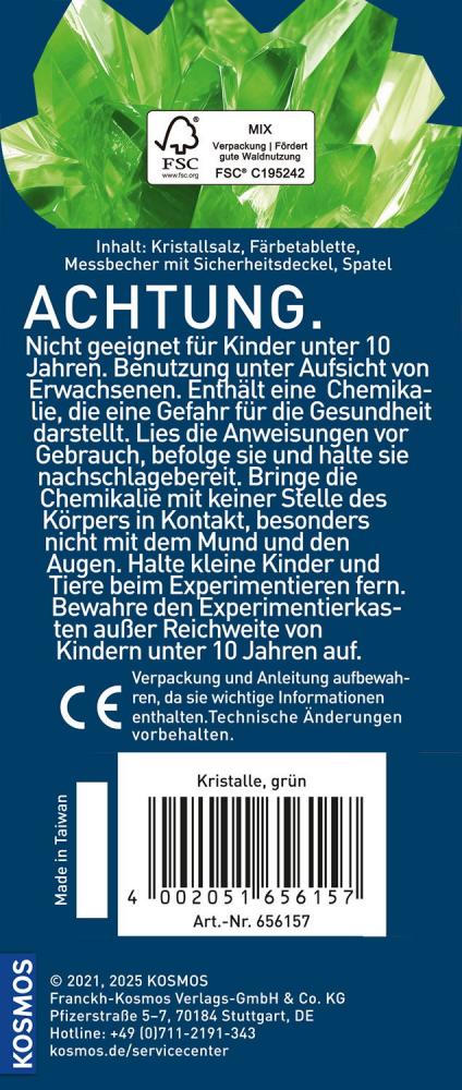 Kosmos Experimentieren Kristalle & Mineralien Grüne Kristalle selbst züchten 656157