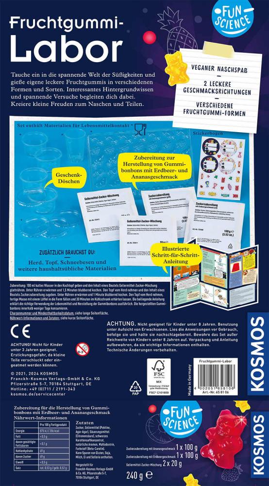 Kosmos Experimentieren Fun Science Fun Science Fruchtgummi-Labor 658106