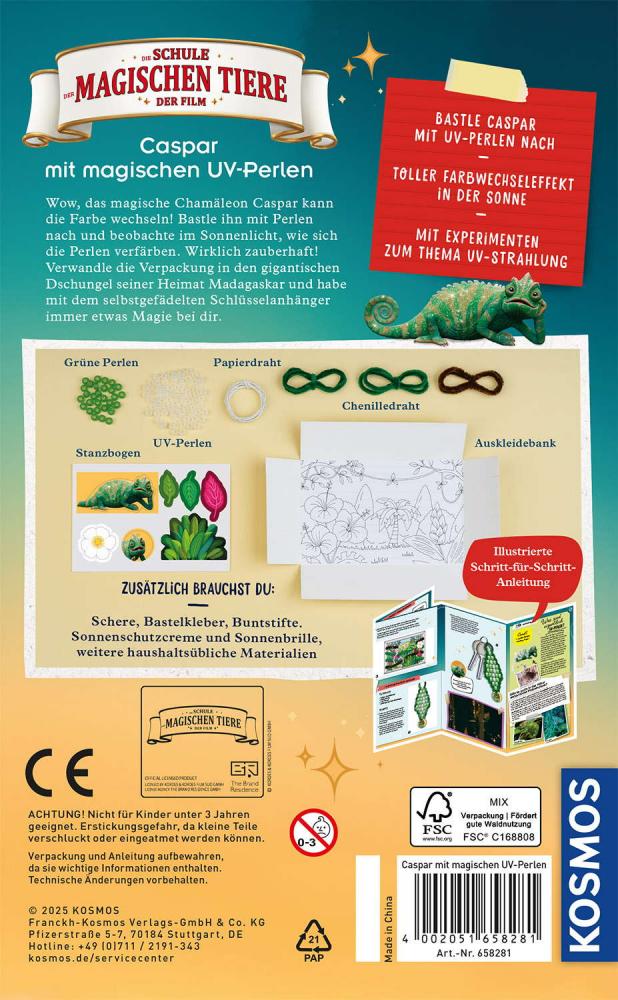 Kosmos Experimente Einsteiger Die Schule der magischen Tiere Caspar mit magischen UV-Perlen 658281