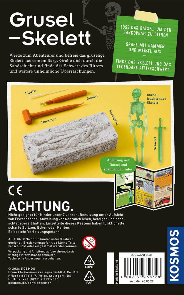 Kosmos Experimentieren Ausgrabung Grusel-Skelett 658328