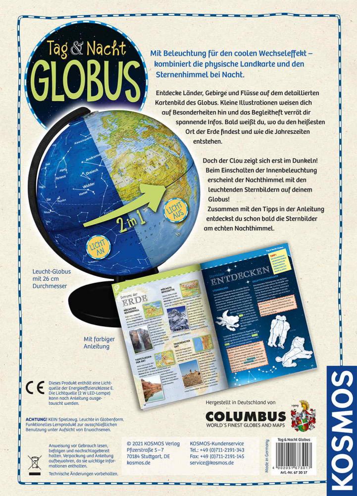 Kosmos Experimentieren Geografie & Universum Tag & Nacht Globus 673017