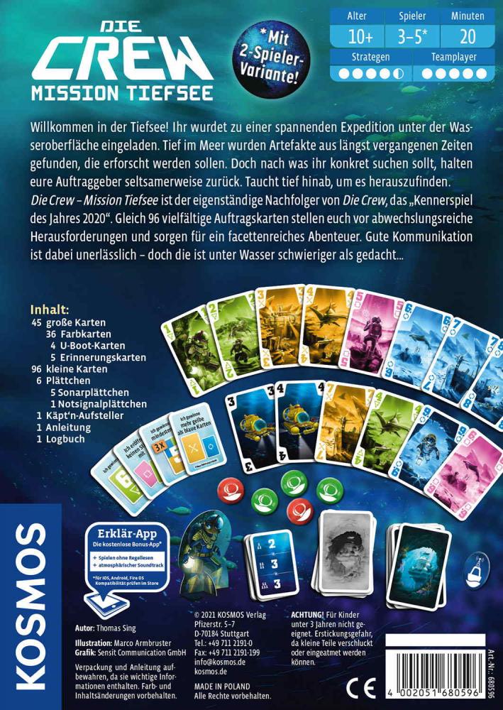 Kosmos Erwachsenenspiel Kartenspiel Die Crew Mission Tiefsee 680596