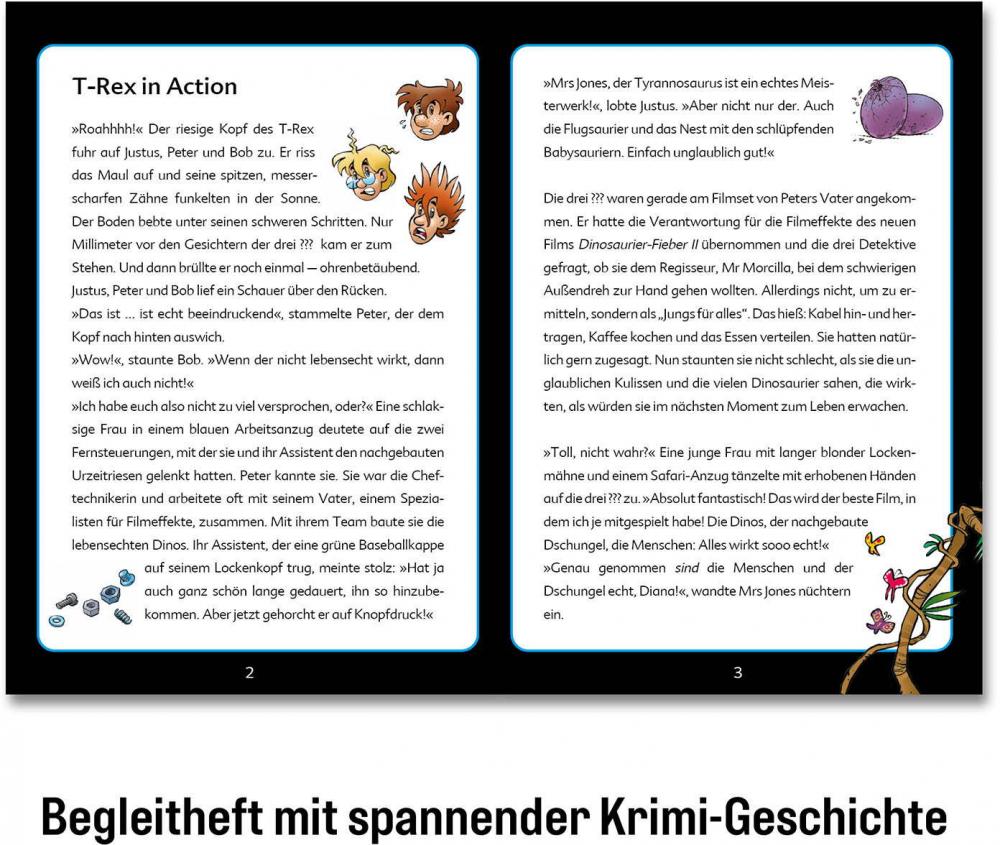 200 Teile Kosmos Familienspiel Krimispiel Krimipuzzle Die drei ??? Kids T-Rex in Action 680657
