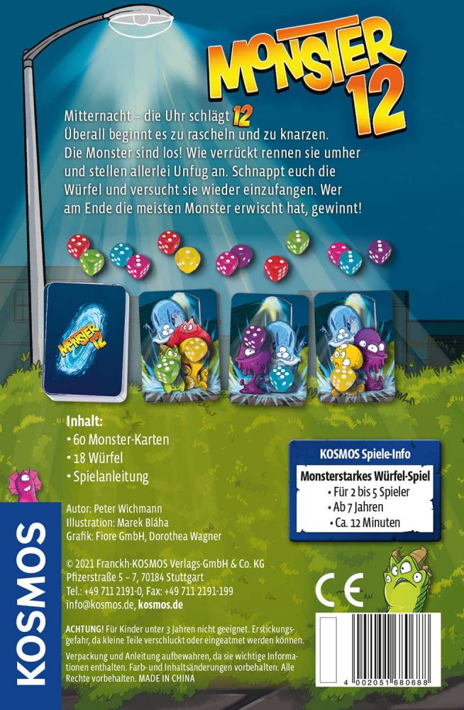Kosmos Familienspiel Würfelspiel Monster 12 680688