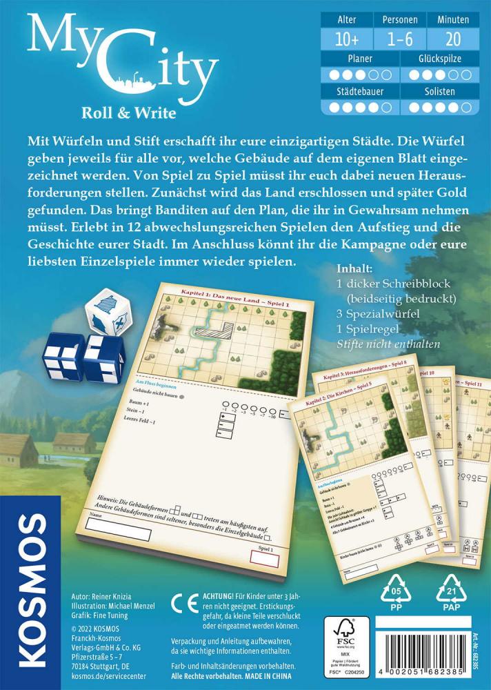 Kosmos Familienspiel Würfelspiel My City Roll & Write 682385