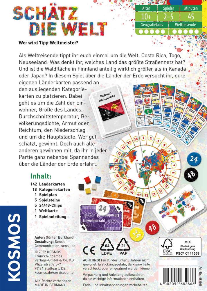 Kosmos Familienspiel Partyspiel Schätz die Welt 682866