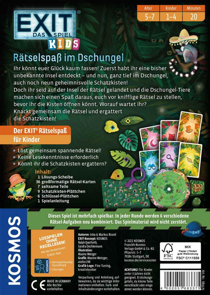 Kosmos Kinderspiel Escape / Exit EXIT® Kids Rätselspaß im Dschungel 683375