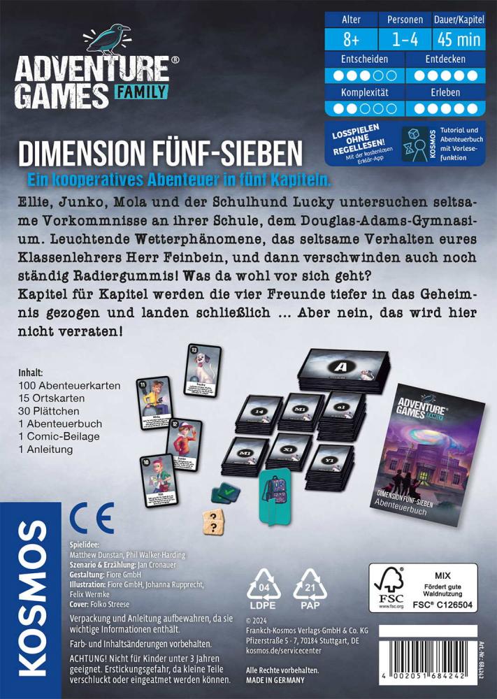Kosmos Familienspiel Krimispiel Adventure Games Family Dimension Fünf-Sieben 684242