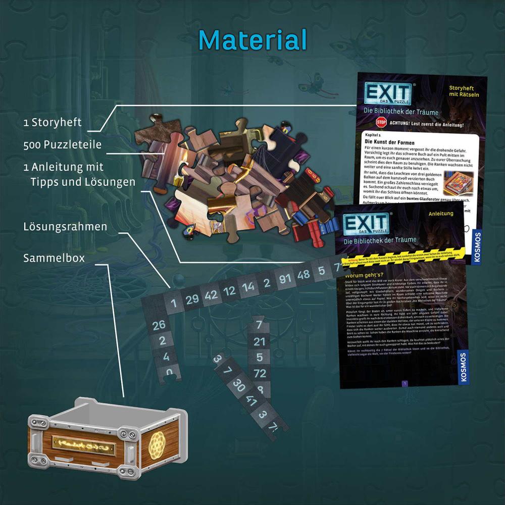 500 Teile Kosmos Familienspiel Escape EXIT® Das Puzzle Die Bibliothek der Träume 684471