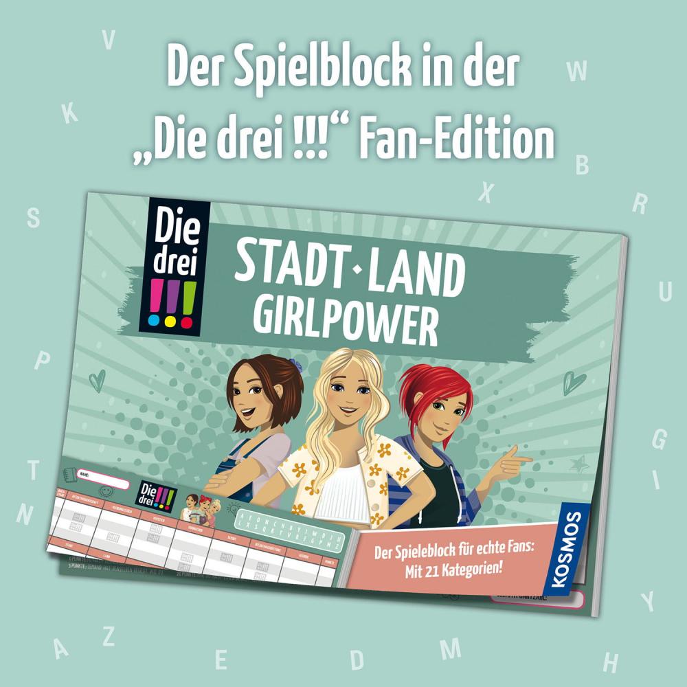 Kosmos Kinderspiel Wissensspiel Die drei !!! Stadt Land Girlpower 684594