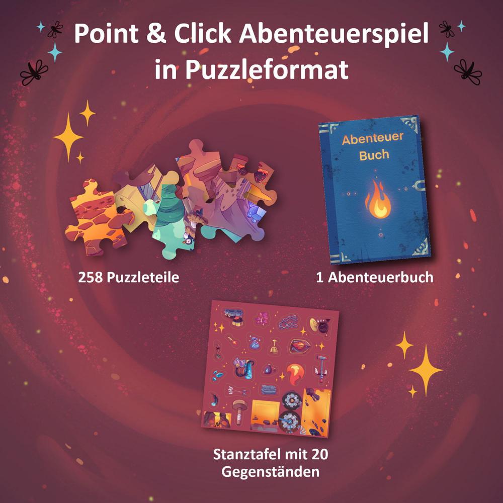 258 Teile Kosmos Familienspiel Krimispiel Adventurepuzzle In den Tiefen des Vulkans 684853