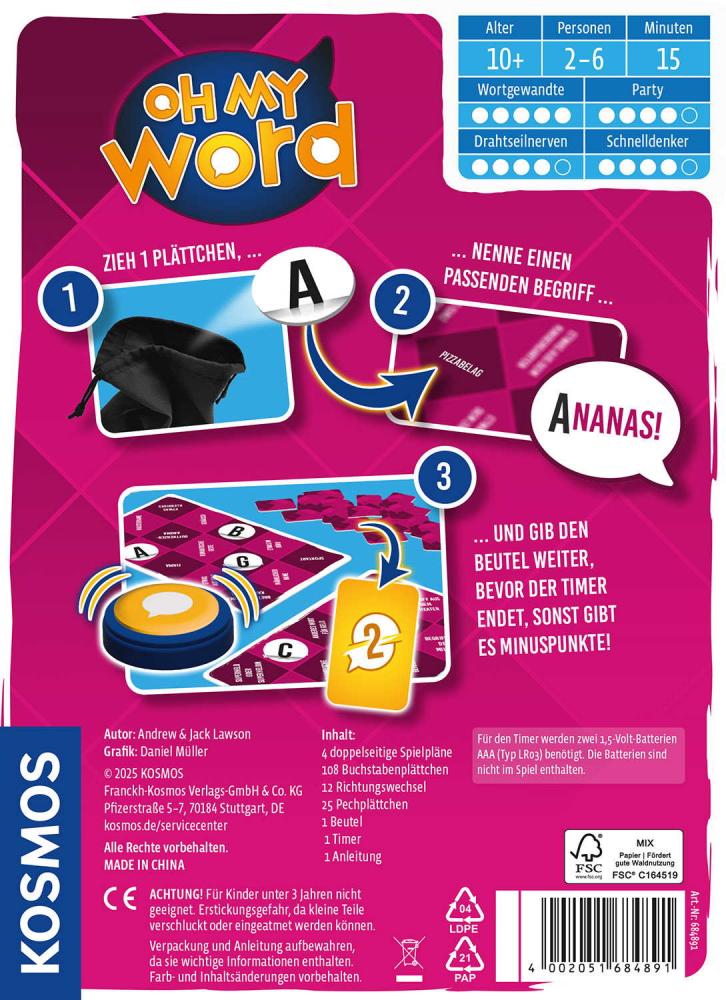 Kosmos Familienspiel Partyspiel Oh my word 684891