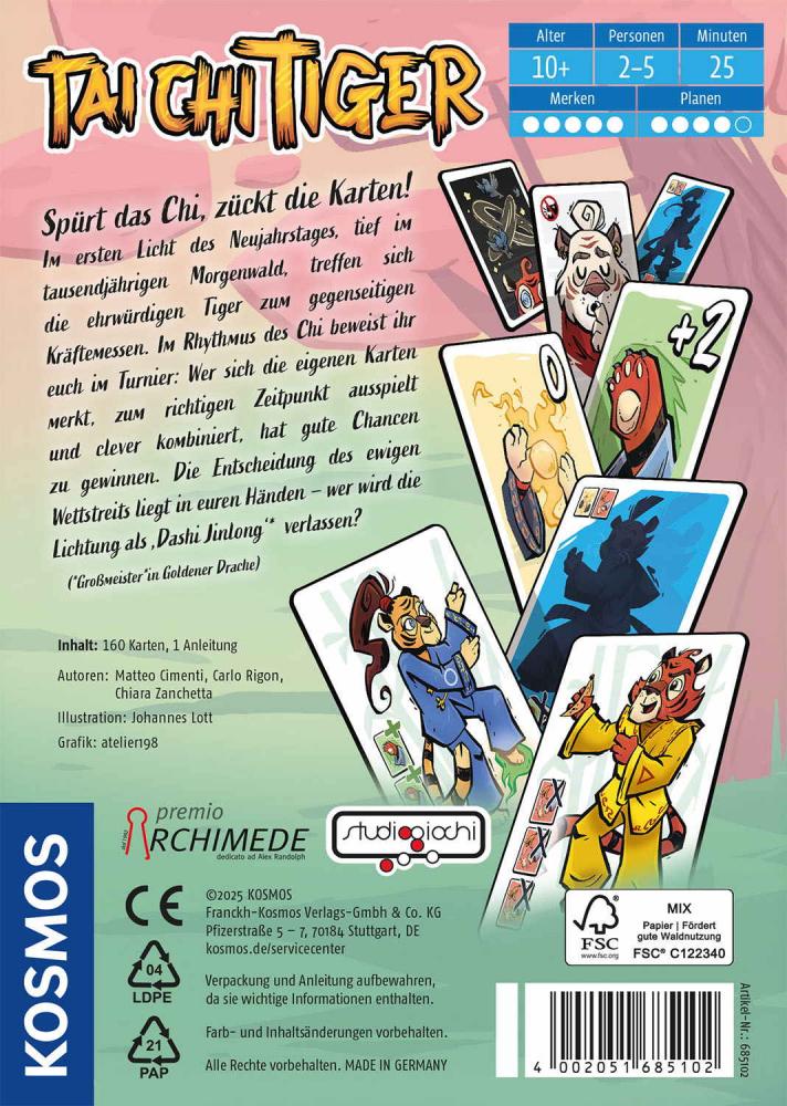 Kosmos Familienspiel Kartenspiel Tai Chi Tiger 685102