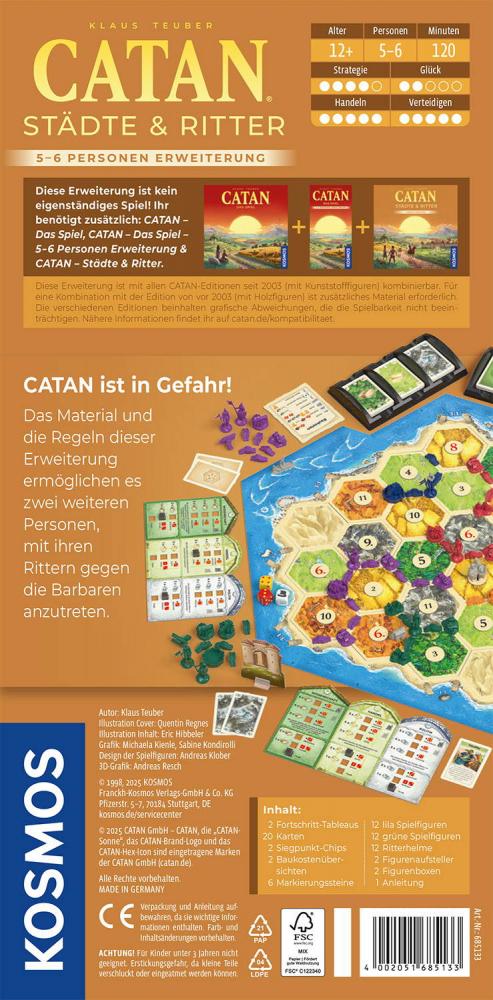 Kosmos Familienspiel Strategiespiel CATAN Städte & Ritter Spieler 5+6 685133