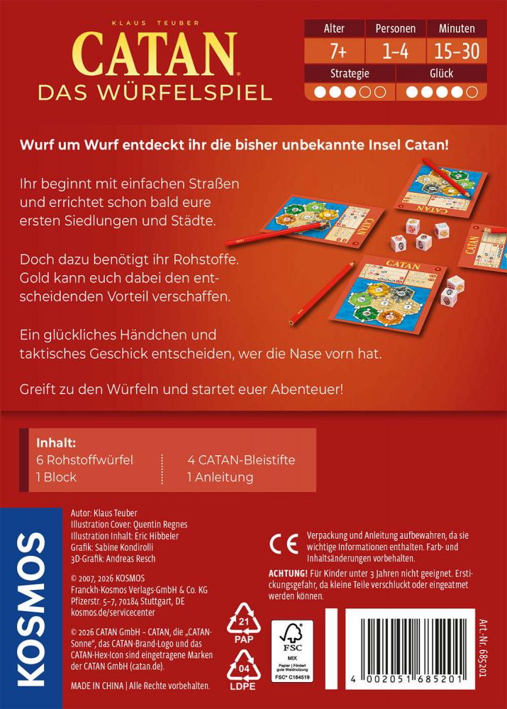 Kosmos Familienspiel Strategiespiel CATAN Das Würfelspiel 685201