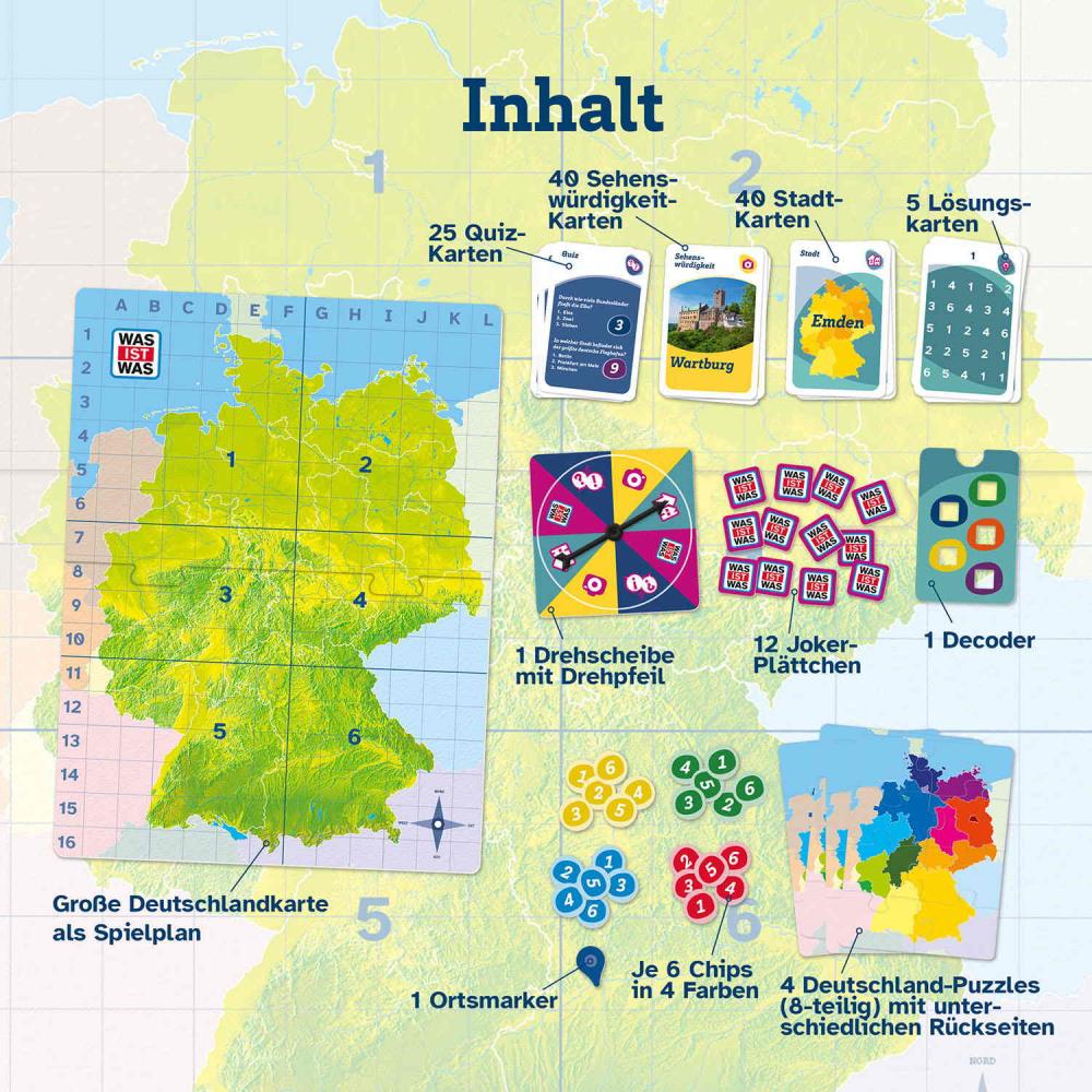 Kosmos Familienspiel Wissensspiel WAS IST WAS Entdecke Deutschland 685249