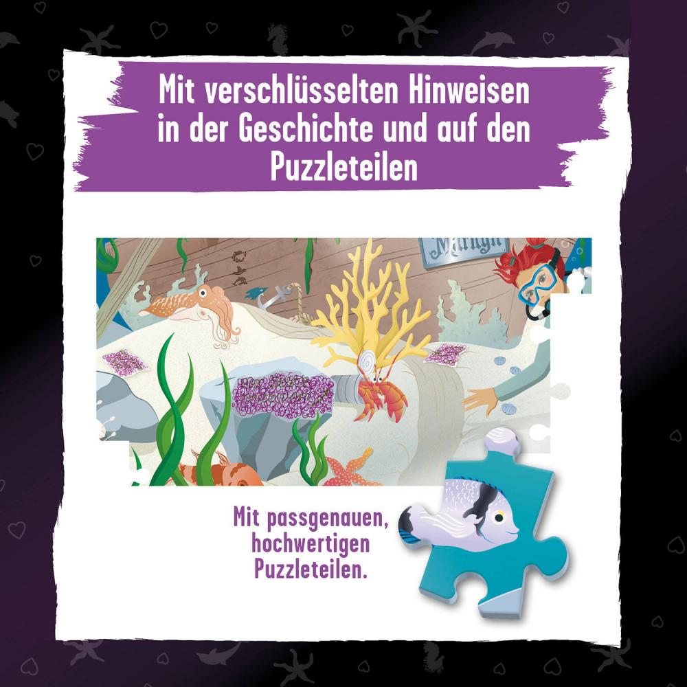 200 Teile Kosmos Familienspiel Krimispiel Krimipuzzle Die drei !!! Der Schatz der Delfine 685287