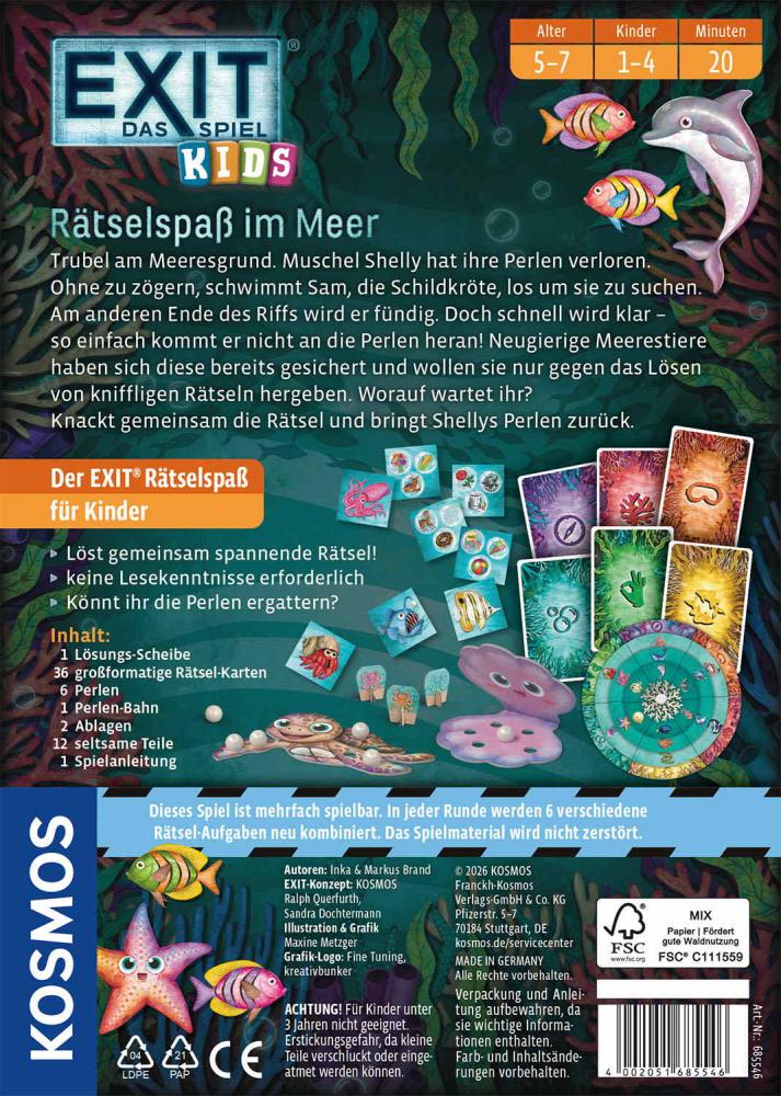 Kosmos Kinderspiel Escape / Exit EXIT® Kids Rätselspaß im Meer 685546
