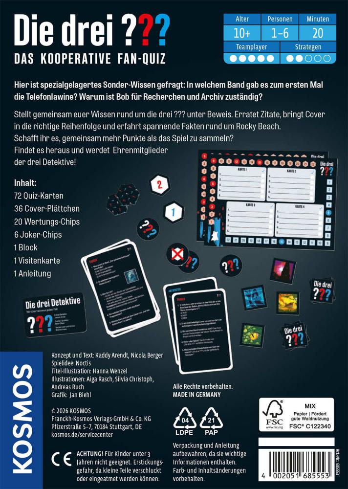Kosmos Familienspiel Quizspiel Die drei ??? Das kooperative Fan-Quiz 685553