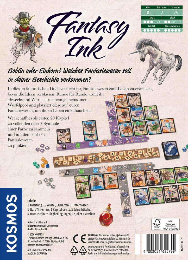 Kosmos Familienspiel Wettlaufspiel Fantasy Ink 685799