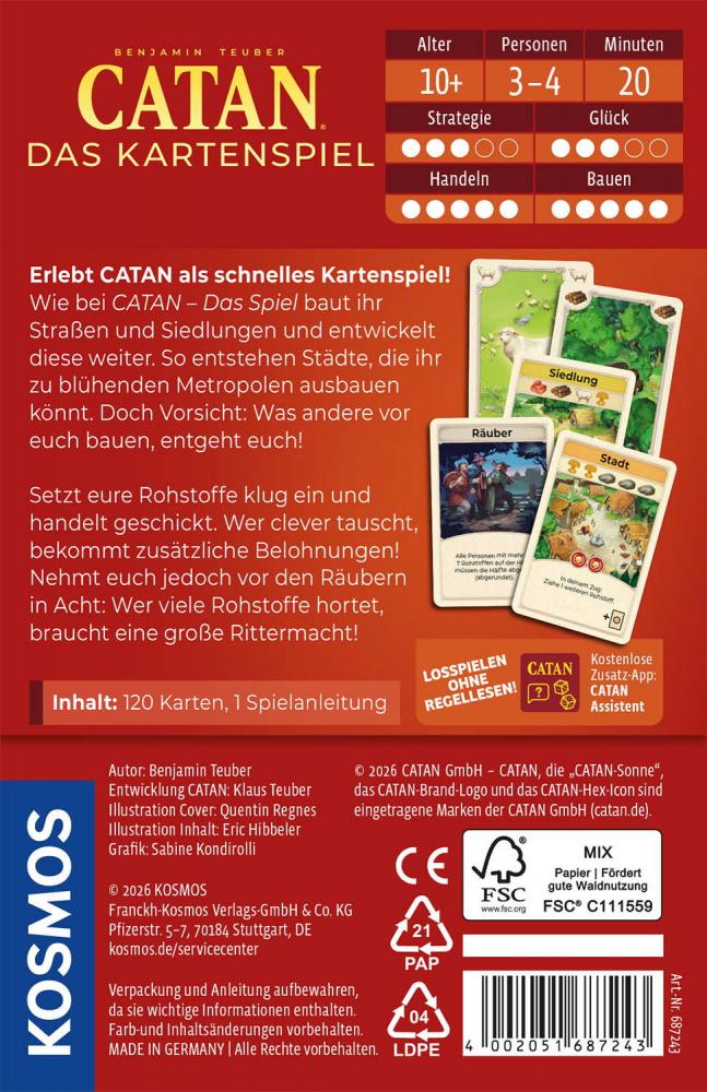 Kosmos Familienspiel Strategiespiel CATAN Das Kartenspiel 687243