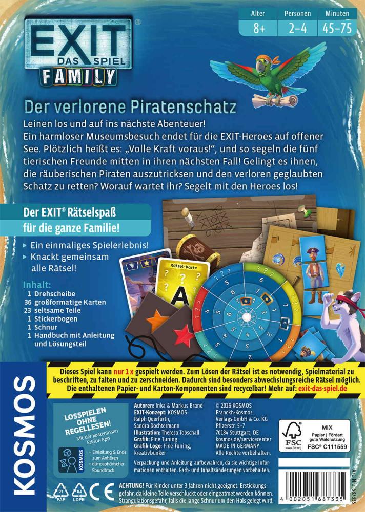 Kosmos Familienspiel Escape / Exit EXIT® Family Der verlorene Piratenschatz 687335