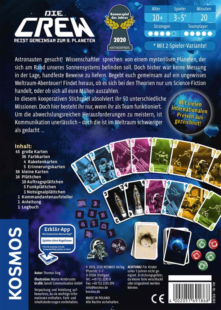 Kosmos Erwachsenenspiel Kartenspiel Die Crew Auf der Suche nach dem 9. Planeten 691868