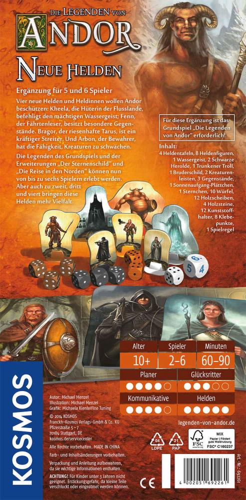 Kosmos Familienspiel Strategiespiel Andor Neue Helden 5-6 Spieler 692261