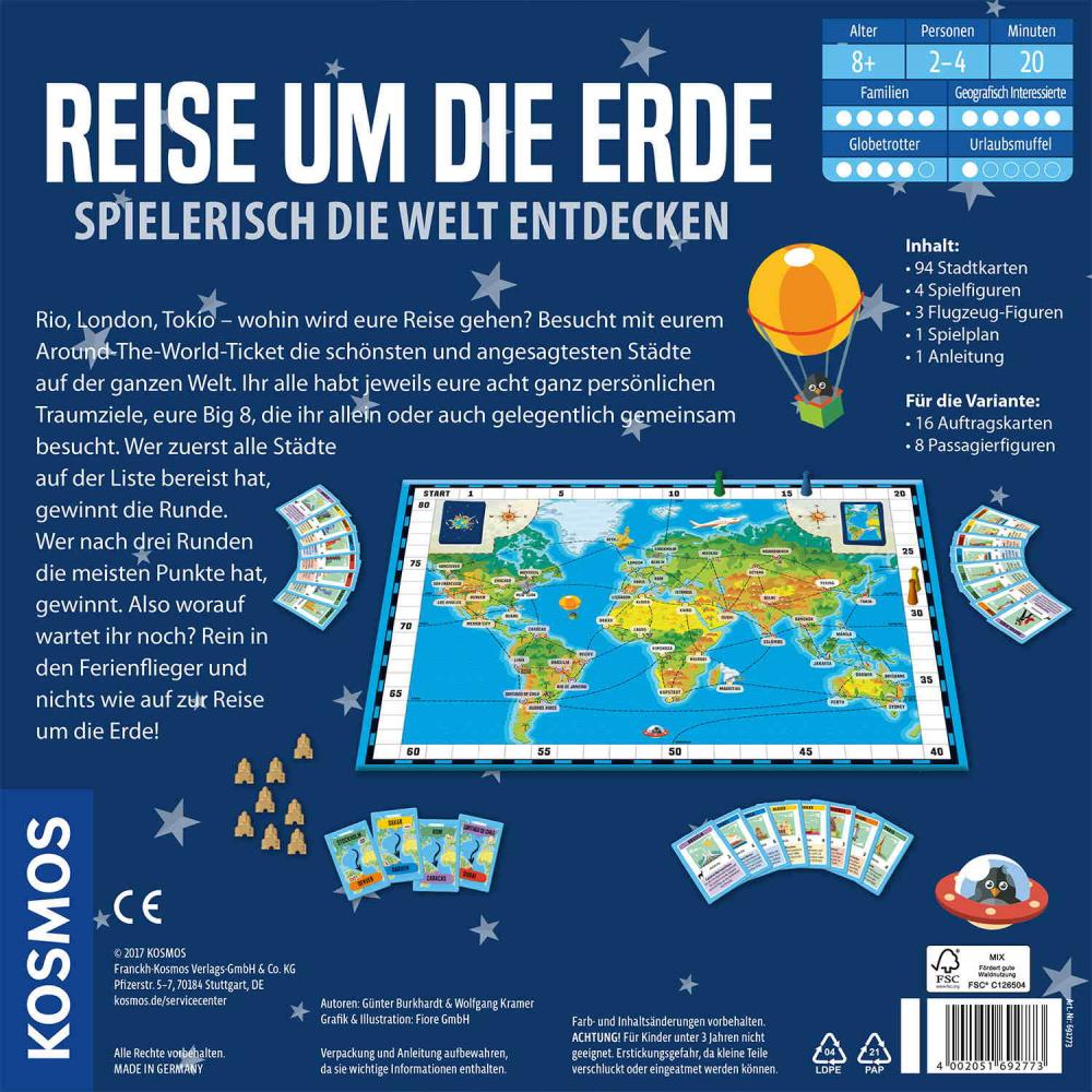 Kosmos Familienspiel Wettlaufspiel Reise um die Erde 692773