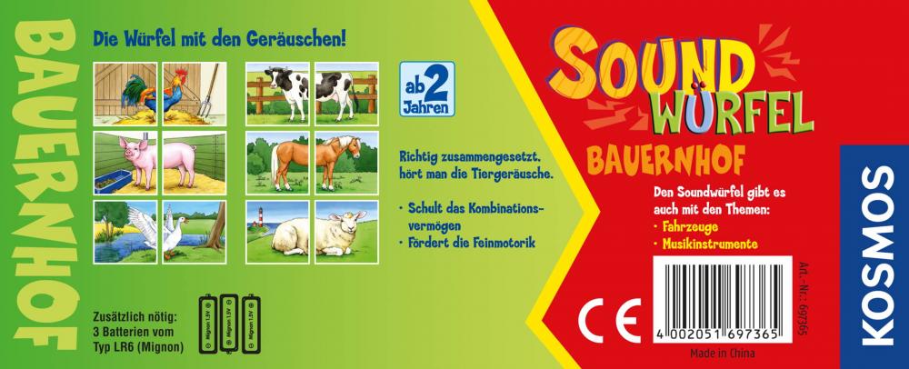 Kosmos Spielzeug Musik Soundwürfel Bauernhof 697365