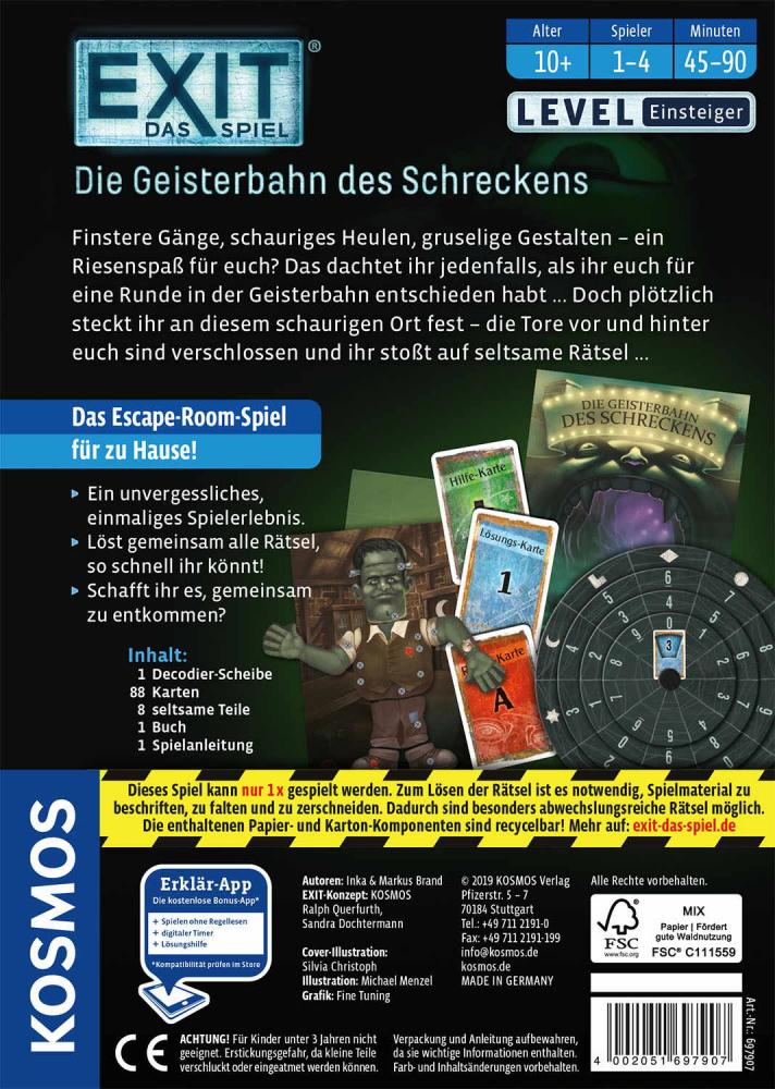 Kosmos Familienspiel Escape EXIT® Die Geisterbahn des Schreckens Level Einsteiger 697907