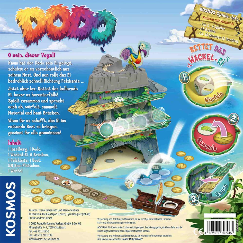 Kosmos Kinderspiel Wettlaufspiel Dodo Rettet das Wackel-Ei! 697945