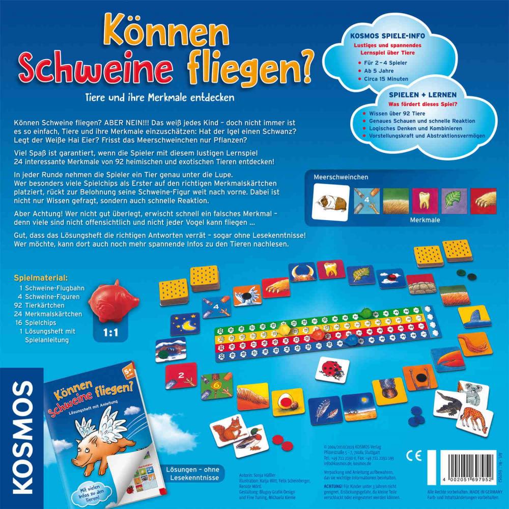Kosmos Kinderspiel Wissensspiel Können Schweine fliegen? Jubiläumsedition 697952