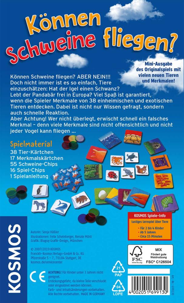 Kosmos Mitbringspiel Wissensspiel Können Schweine fliegen? Mitbringspiel 699130